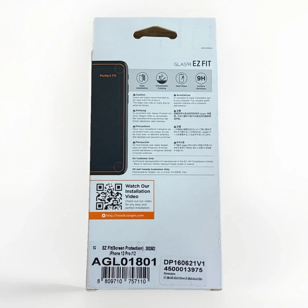 Spigen Glas.tR EZ Fit Tempered Glass Screen Protector For iPhone 12 & 12 Pro NEW